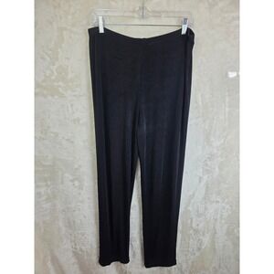 Black Slinky Knit Straight Leg Pants High Rise Elastic Waist Style 9601 Size 8